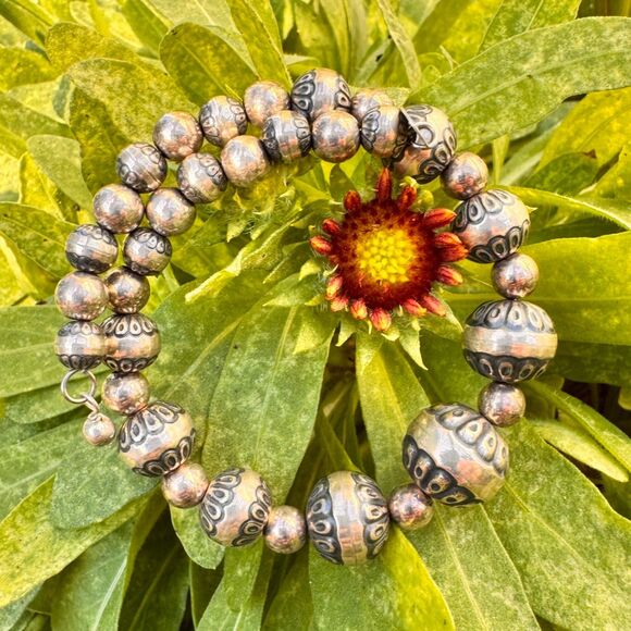 Carolyn Pollack 925 Sterling Silver Native Desert Pearl Wire Wrap Bracelet - Picture 11 of 15